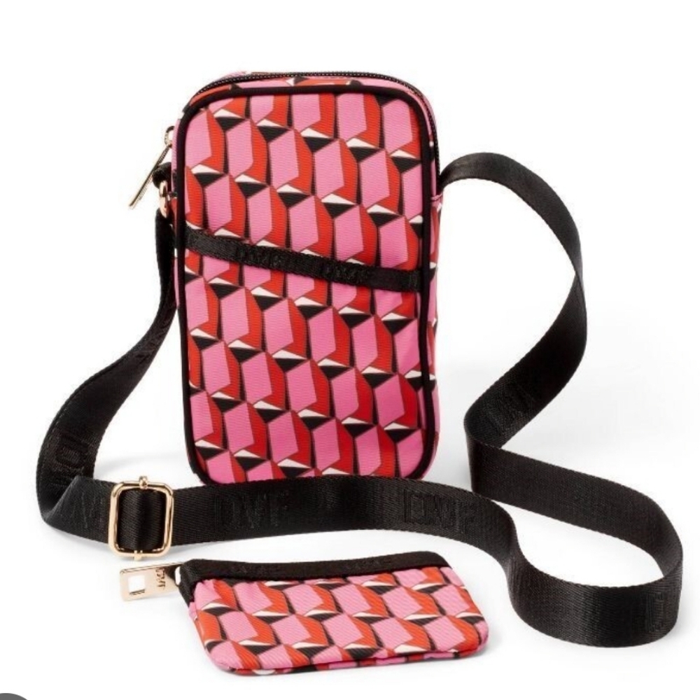 DVF - Geometric Pattern Crossbody Bag and Pouch Set - Picture 1 of 8